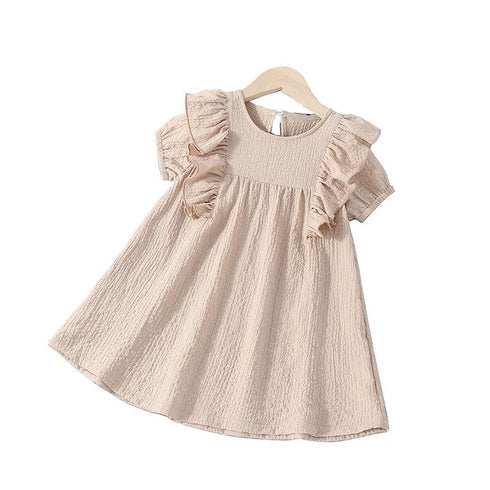 Summer Girls Solid Color Simple Dress